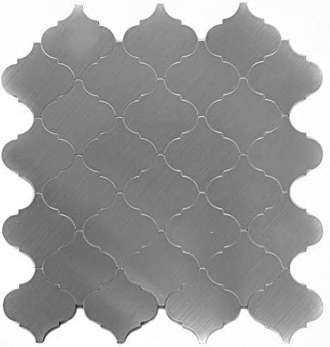 Mosaik Fliese selbstklebend Aluminium silber metall Florentiner metall für WAND KÜCHE FLIESENSPIEGEL