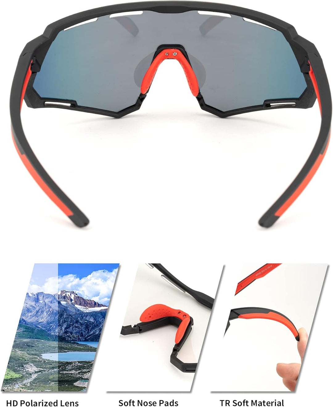 ROCKBROS Fahrradbrille 2 in 1 Sportbrille Polarisierte/Photochrome Brille UV-Schutz Damen Herren Son