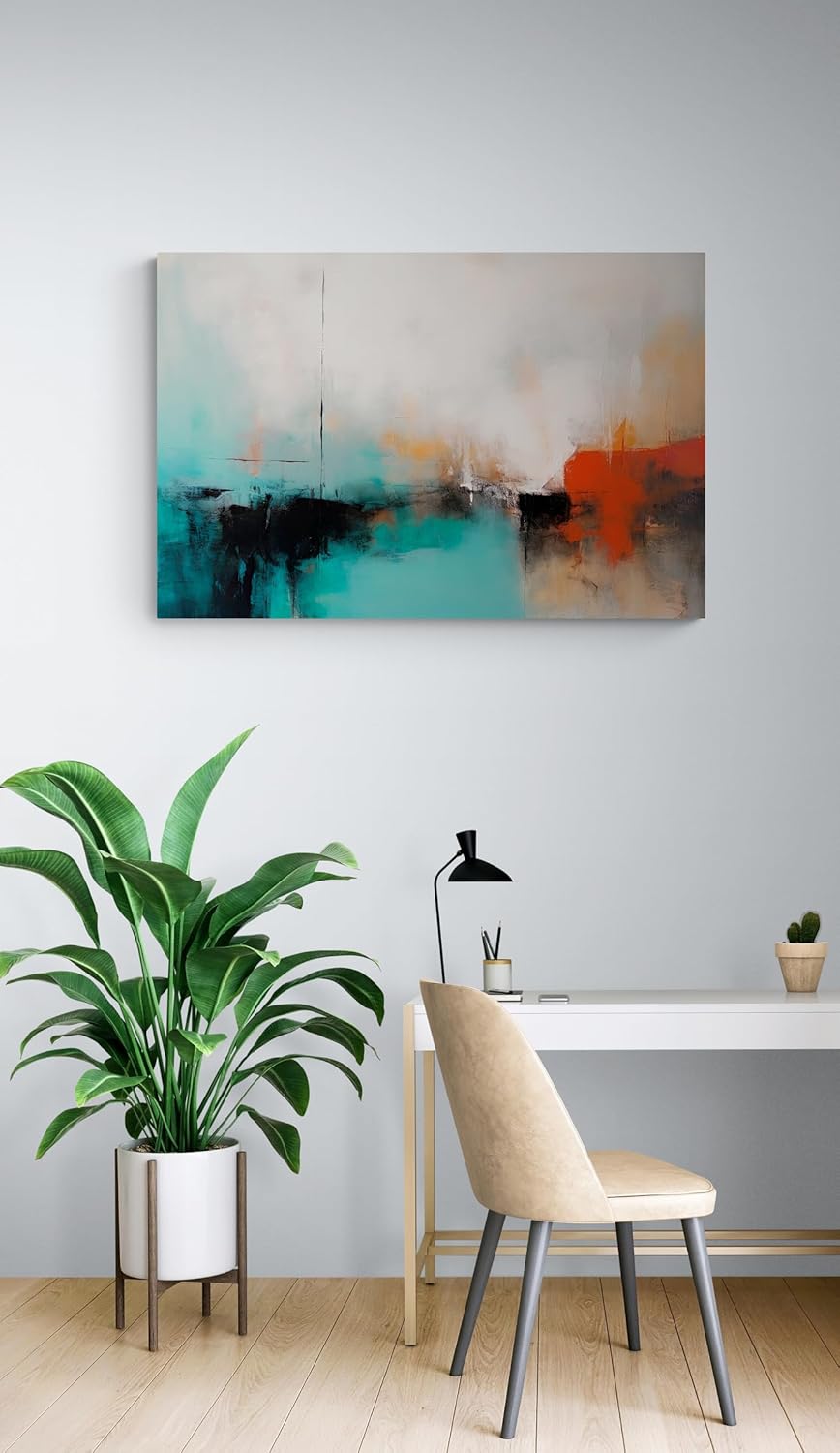 Artnova Abstraktes Leinwandbild I 90 x 60 cm, inkl. Aufhänge-Set, Leinwand-Bilder Fotoleinwand Wandb
