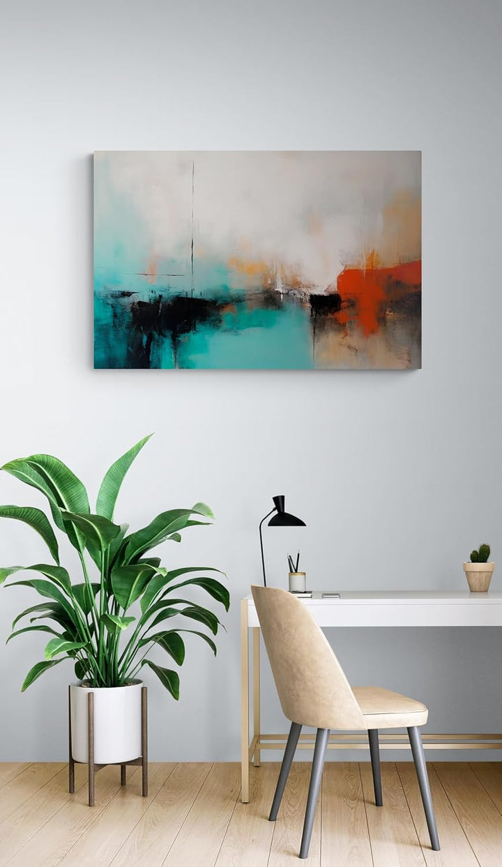 Artnova Abstraktes Leinwandbild I 90 x 60 cm, inkl. Aufhänge-Set, Leinwand-Bilder Fotoleinwand Wandb