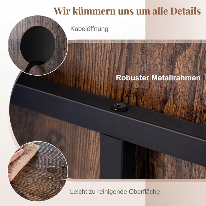 COSTWAY Plattenspielerständer, Vinyl Schallplattentisch mit Ladestation, breite Tischplatte, 4 Trenn
