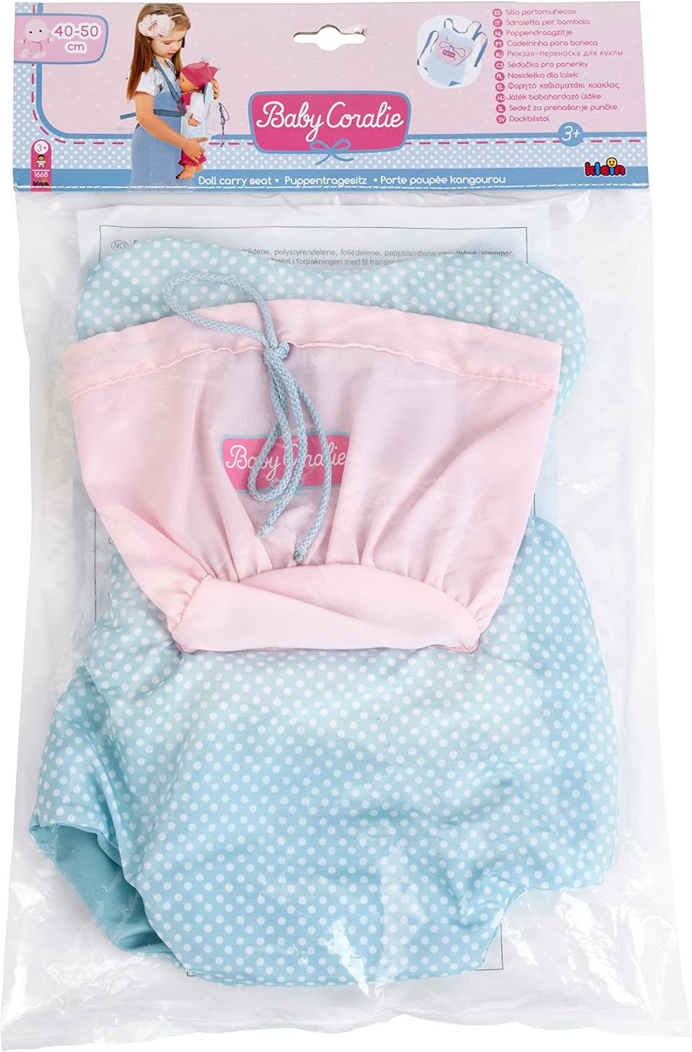 Theo Klein 1668 Baby Coralie Puppen-Bauchtragesitz | Verstellbare Gurte | Masse: 34 cm x 24,5 cm x 2