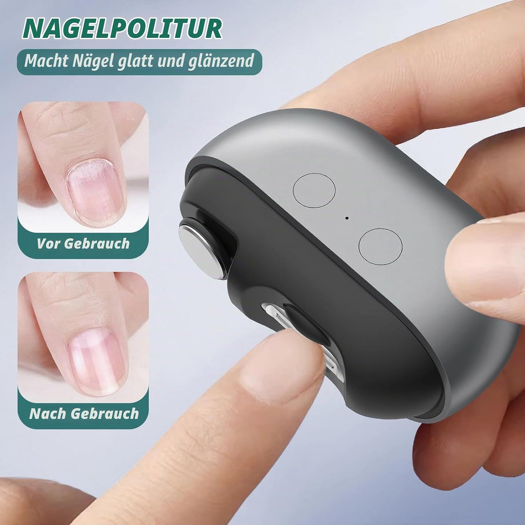OneNine Elektrischer Nagelknipser, 3 in 1 Automatisches Schneiden Schleifen und Aufbewahren von Nage