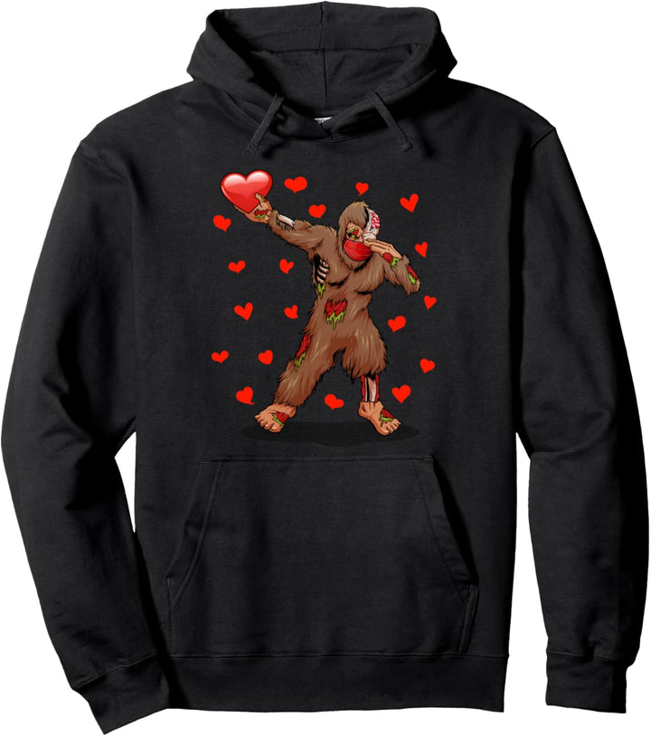 Dab Zombie Bigfoot And Face Mask Valentins Kostüm Geschenke Pullover Hoodie