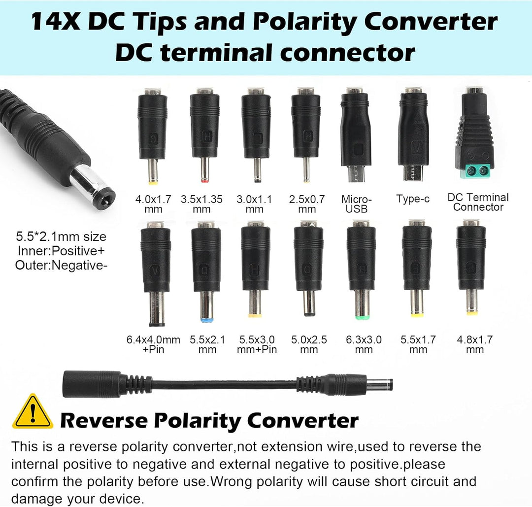 72W Universal Einstellbares Netzteil Adapter 100V-240V AC to DC 3V-24V 3A Konverter Netzteil,Einstel