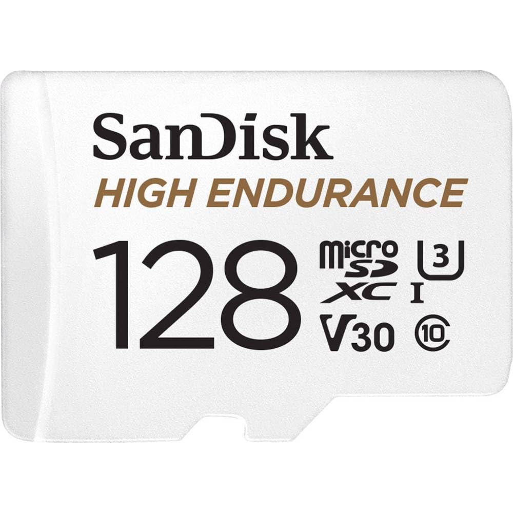 SanDisk High Endurance microSDXC Speicherkarte 128 GB + Adapter (Für Dash-Cams und private Überwachu