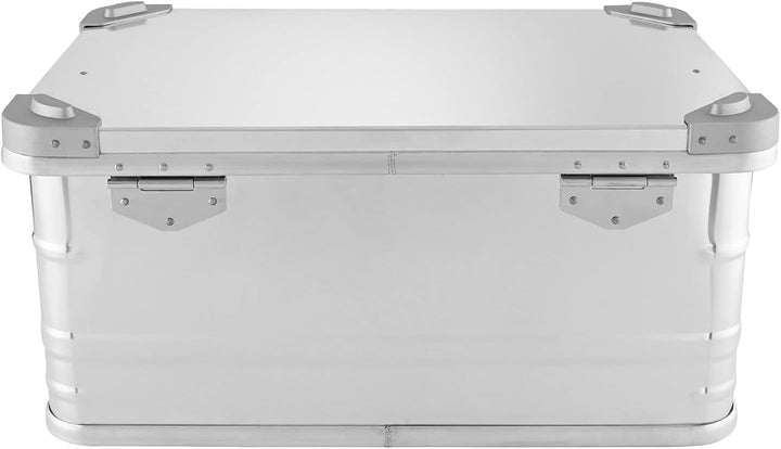 Alubox Alukiste abschliessbar E47 - Premium Aluminium Lagerbox 47 Liter - Deckel mit Aluminium Druck