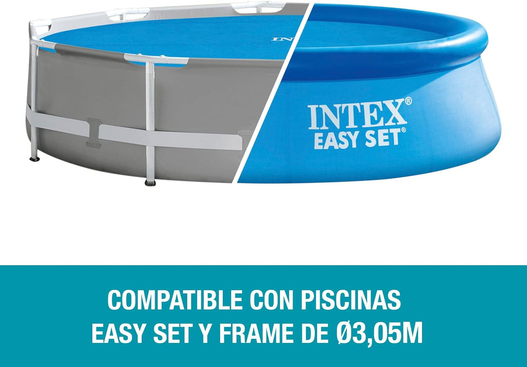 Intex Metal Frame Pool - Aufstellpool Ø 305 x 76 cm & Solar Cover - Solarabdeckplane Ø 305 cm - Für
