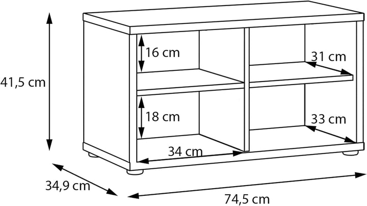 Forte Alice Springs Sitzbank 70 80, 2-türig, modern-minimalistisch, Holzwerkstoff, Flur/Schlafzimmer