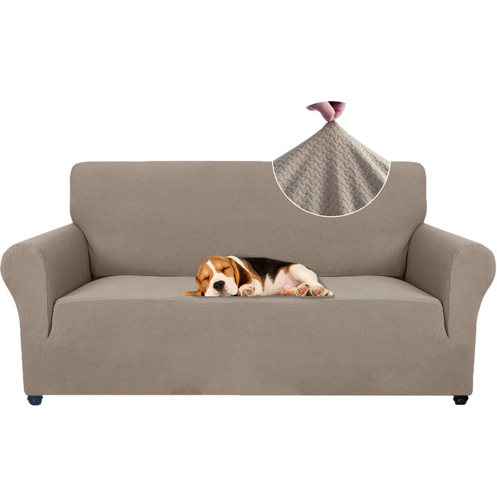 Ystyle Sofa überzug 2 Sitzer Mit Armlehne, Stretch Sofabezug rutschfest, Modern Sofa Cover Für Hunde