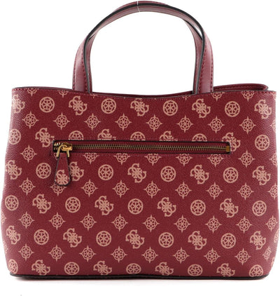 GUESS Hensely Logo Girlfriend Satchel Merlot Multi