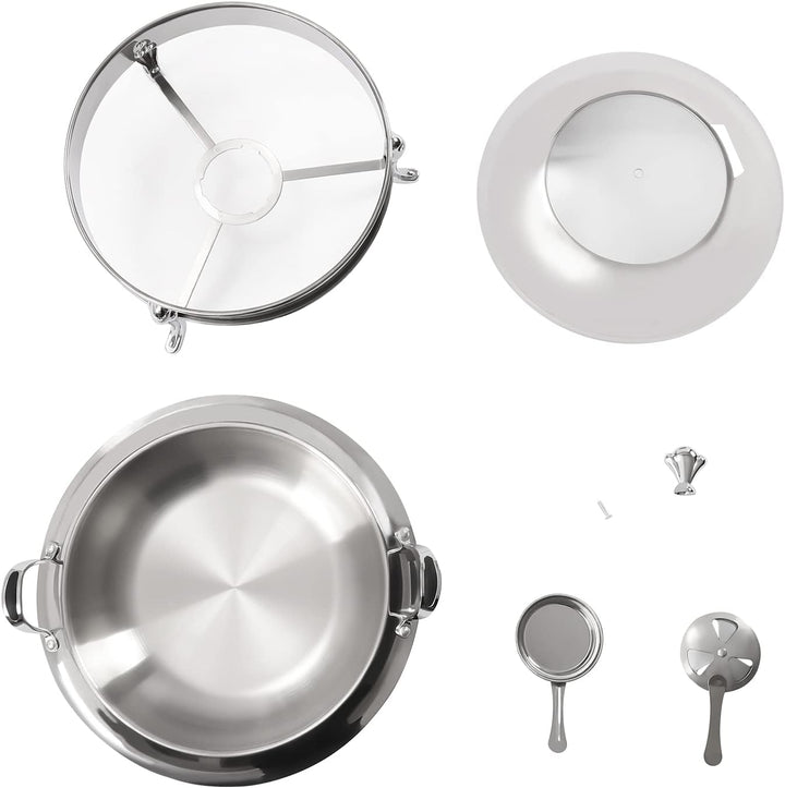 3 L Chafing Dish, Edelstahl Speisewärmer mit Deckel Kraftstoffhalter für Hotels Buffets Restaurants