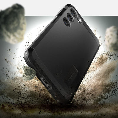 Spigen Tough Armor Hülle Kompatibel mit Samsung Galaxy S23 5G -Black S23 Schwarz, S23 Schwarz