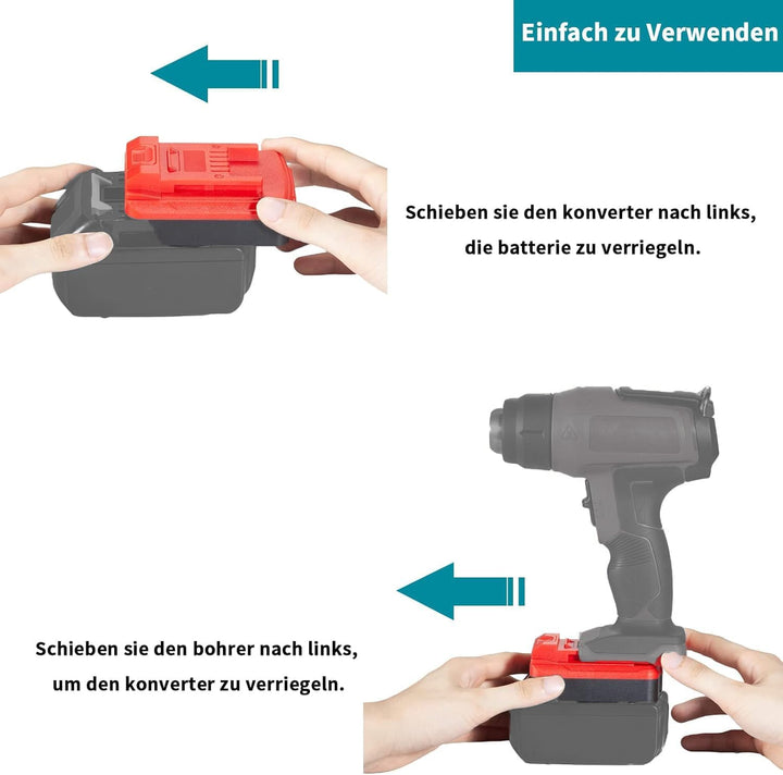 Adapter Konverter für Makita 18V BL1860 BL1850 BL1840 Li-Ion Akku auf für Einhell 18V Li-Ion Elektro