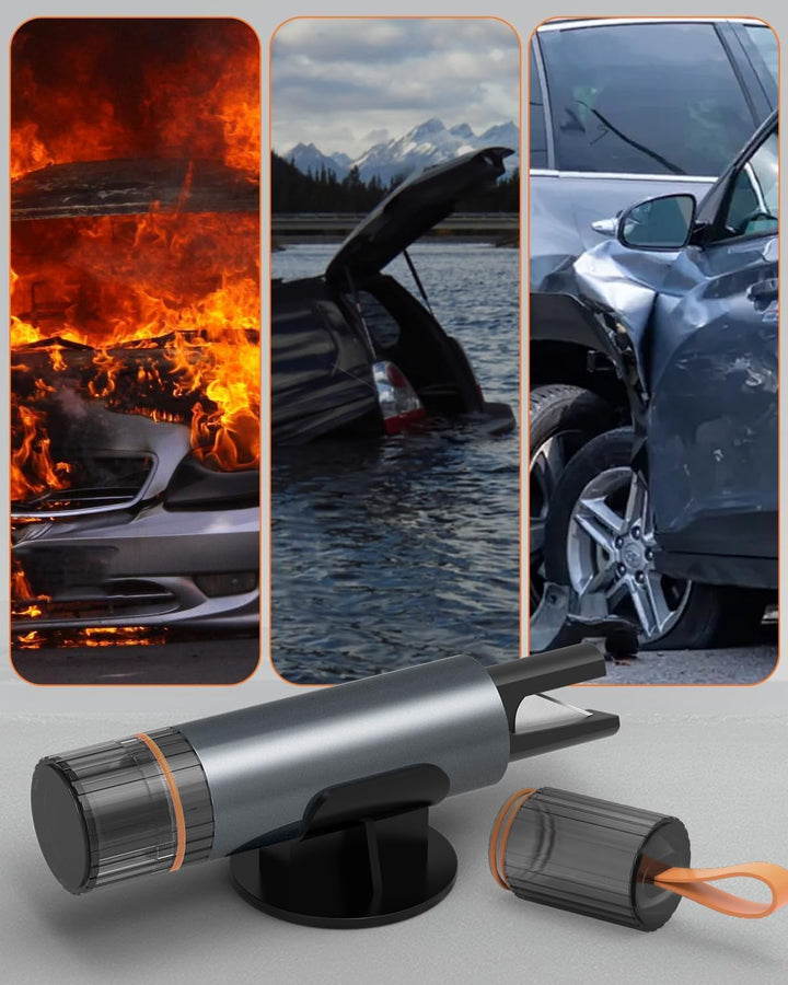 HOAMZ 2 in 1 Gurtschneider Notfallhammer, Notfallhammer Auto mit Gurtschneider，Nothammer mit Testgla