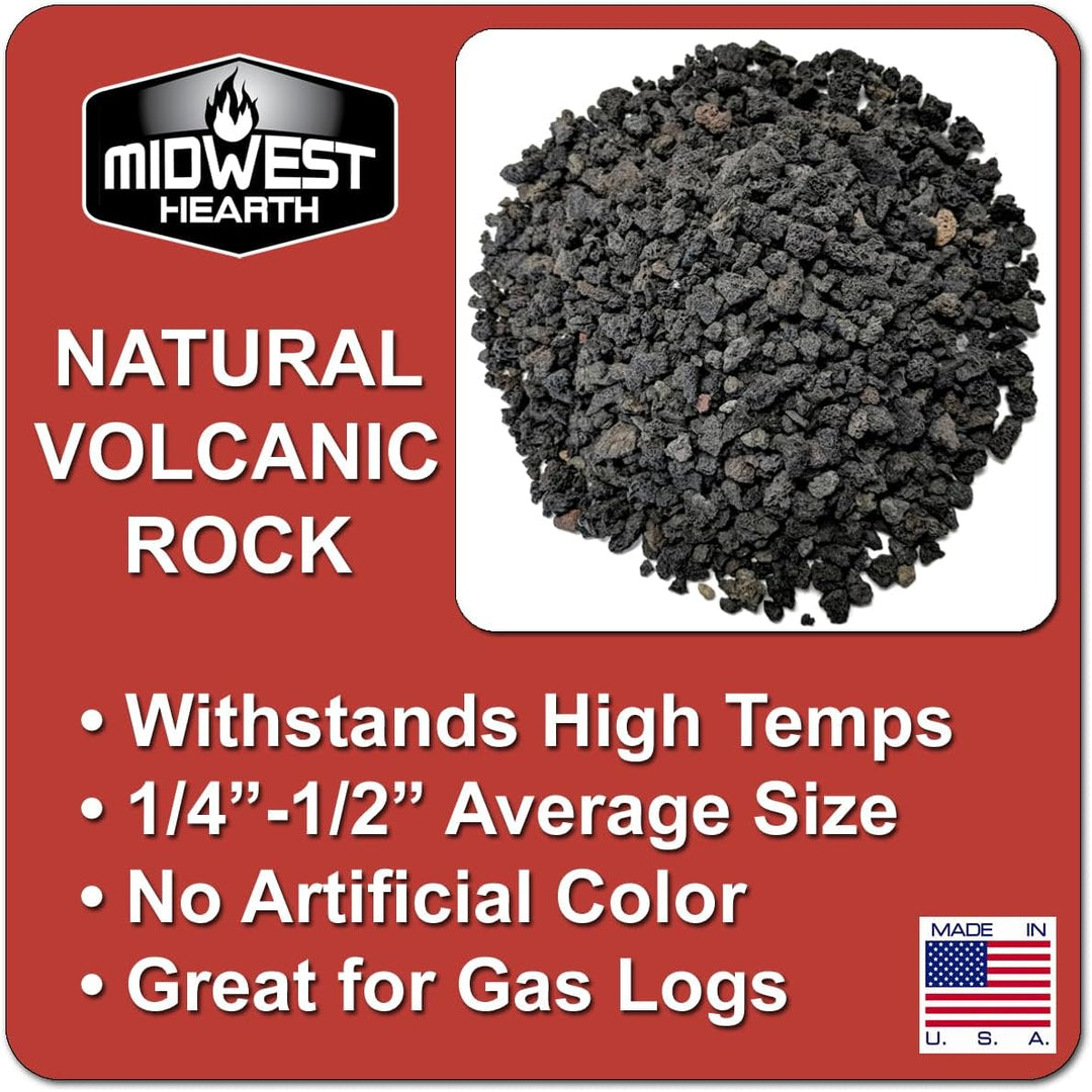 Midwest Hearth Natural Lava Rock Granules for Gas Log Sets and Fireplaces (10-lb Bag), 10-lb Bag