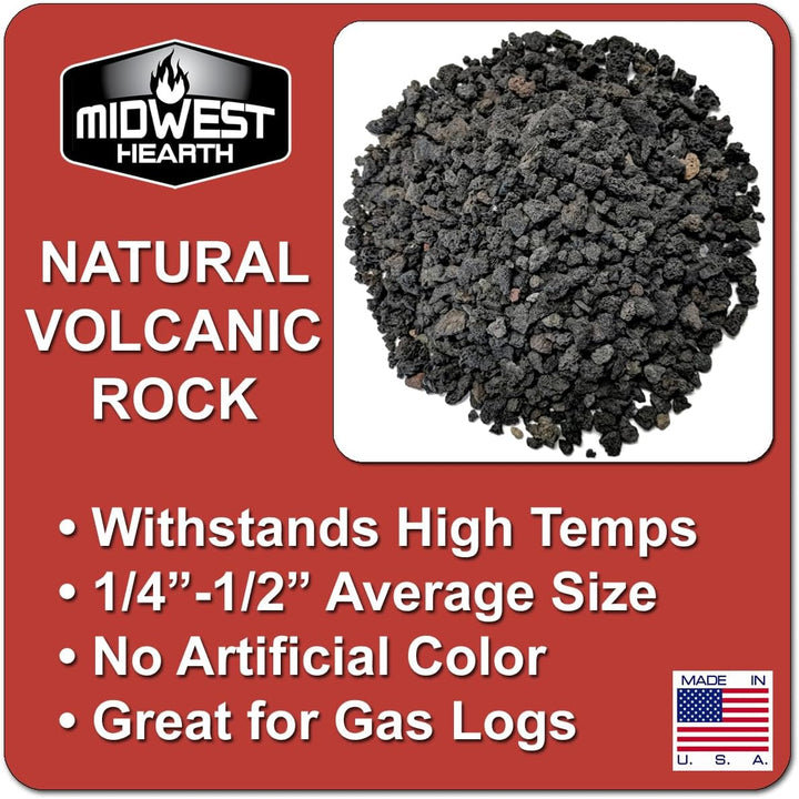 Midwest Hearth Natural Lava Rock Granules for Gas Log Sets and Fireplaces (10-lb Bag), 10-lb Bag