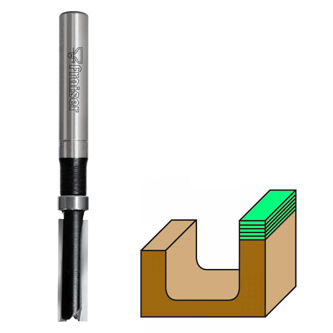 Fraiser Kopierfräser / Bündigfräser mit Kugellager unten – 6 mm Schaft, 6,4 mm Durchmesser, Präzisio