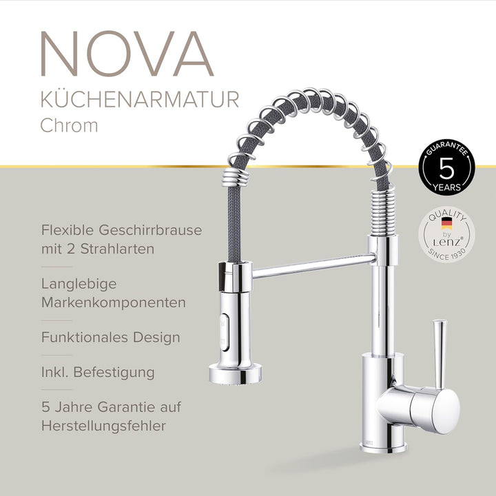 Lenz NOVA Küchenarmatur chrom 46070902, Chrom
