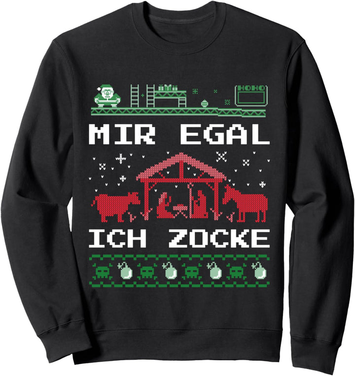 Weihnachten? Mir egal, ich zocke! Ugly Christmas für Gamer Sweatshirt