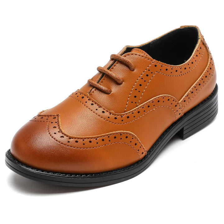 DADAWEN Jungen Schnürhalbschuhe Schule Uniformschuhe Anzugschuhe 35 EU Gelb, 35 EU Gelb