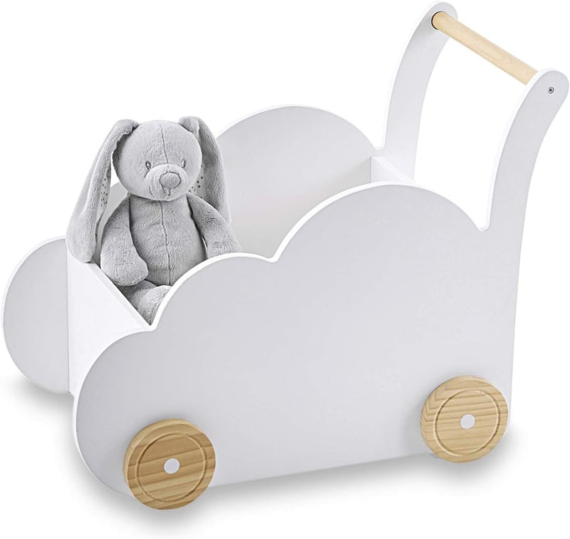 Vertbaudet Fahrbare Spielzeugkiste,Wolke weiss ONE Size, Weiss