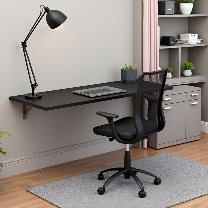 Wandklapptisch, 80x50cm, Weiss, Minimalistischer Schreibtisch für Küche und Büro, Klappbar, Maximale