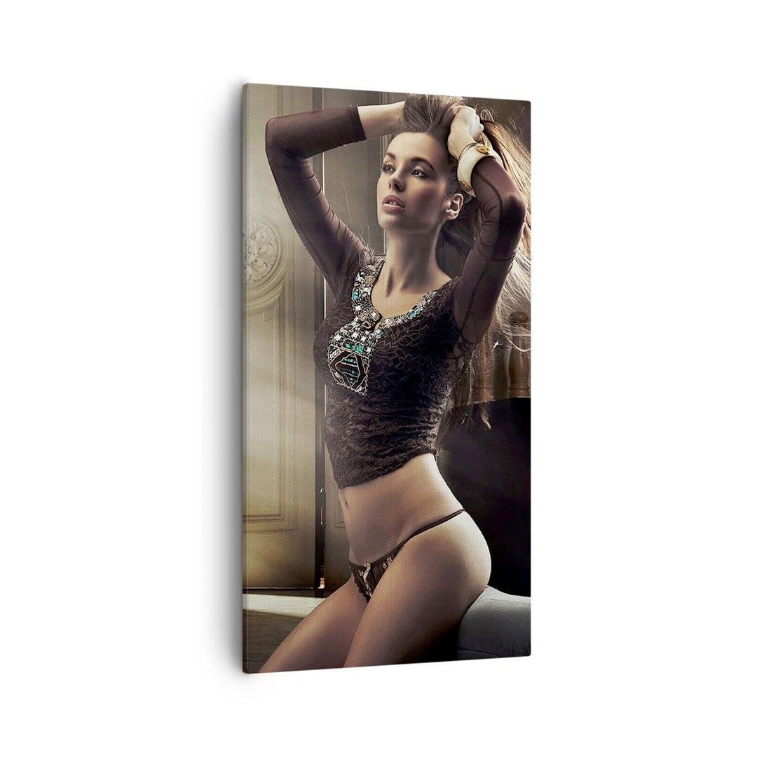 Bilder auf Leinwand 55x100cm Leinwandbild mit Rahmen Schönheit Club Kosmetik Disco Gross Wanddeko Bi