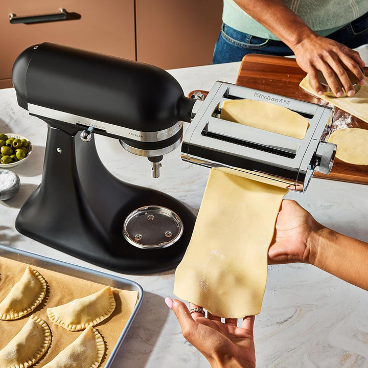 KitchenAid Metall 3-in-1 Nudelvorsatz 5KSM3MPA, Nudelroller, Schneider, enthält Nudelwalze, Spaghett