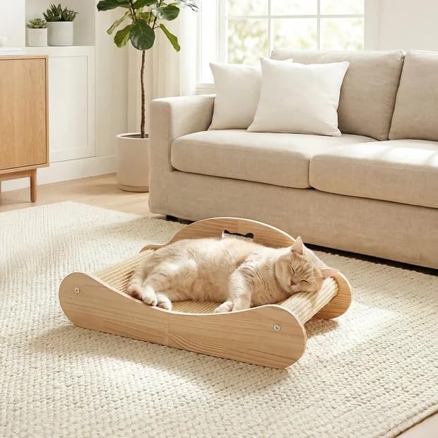 Kratzbretter Katze, kratzbrett, 160° gebogenes Design, Sisal katzenkratzbretter,60 cm langes Katzen