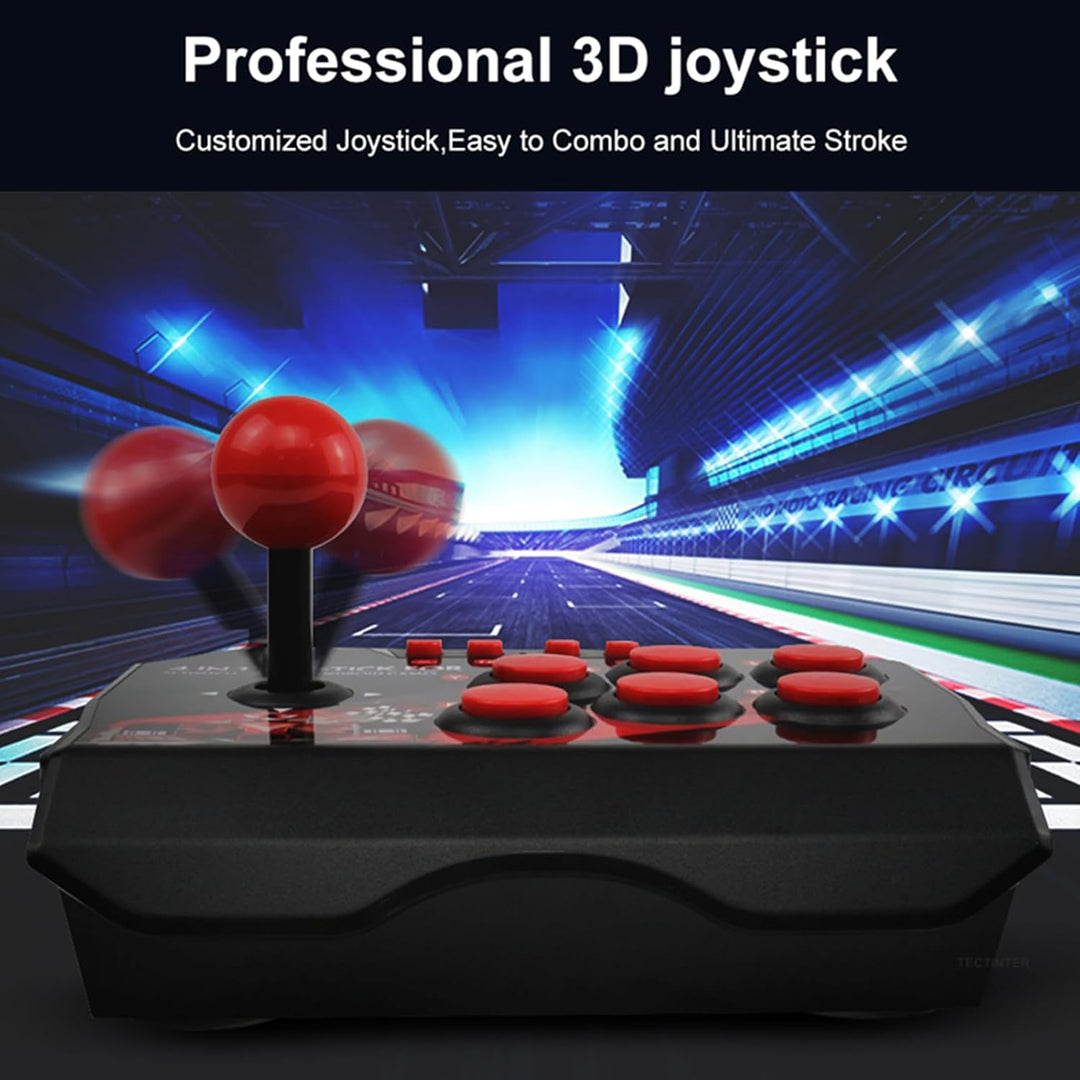 Universal Arcade Fight Stick für Switch/PC/PS3, mit USB Port, Ergonomisches Design, Schwarzes und Ro