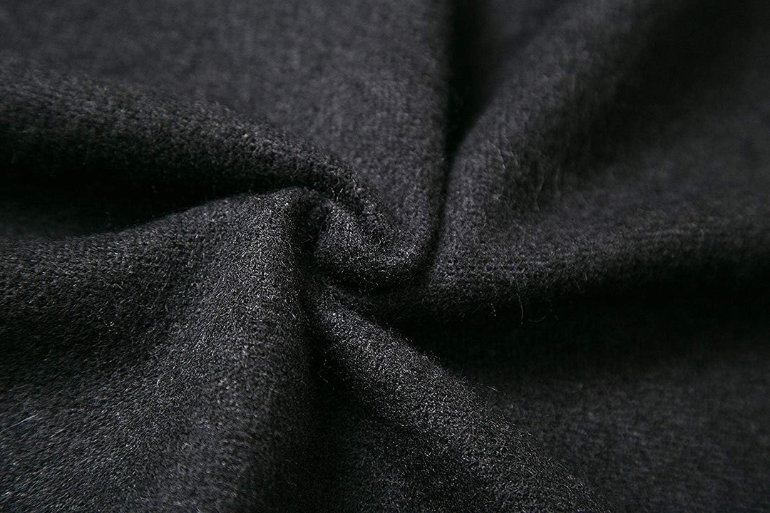 Shmily Girl - Damen Poncho Habe Gestrickt Überdimensionalen Decke Kap-Schal Schwarz & Grau, Schwarz