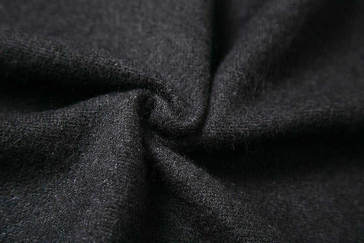 Shmily Girl - Damen Poncho Habe Gestrickt Überdimensionalen Decke Kap-Schal Schwarz & Grau, Schwarz