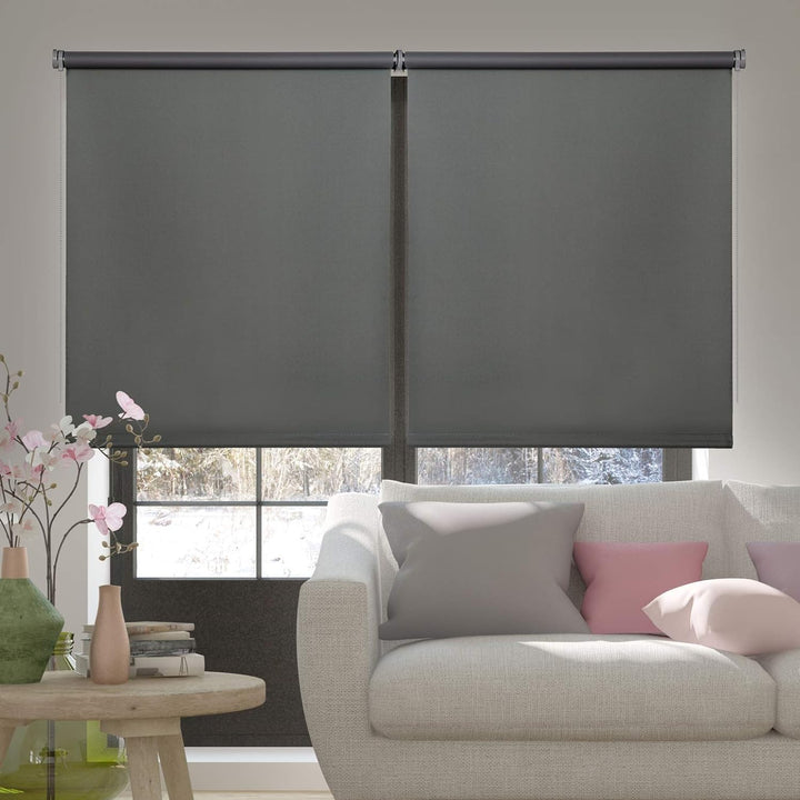 STORESDECO Verdunkelungsrollo Fensterrollo Blackout, Rollo für Fenster und Tür | Grau, 45 cm x 180 c