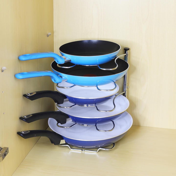 Simple Houseware Schrank, Speisekammer, Topf- und Pfannen-Organizer, Chrom Silber, Silber