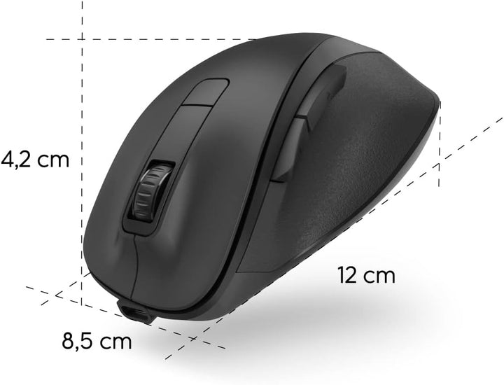 Hama ergonomische Maus (Funkmaus, 6 Tasten, 2,4GHz, BlueWave, 800/1200/1600dpi, optische Maus kabell