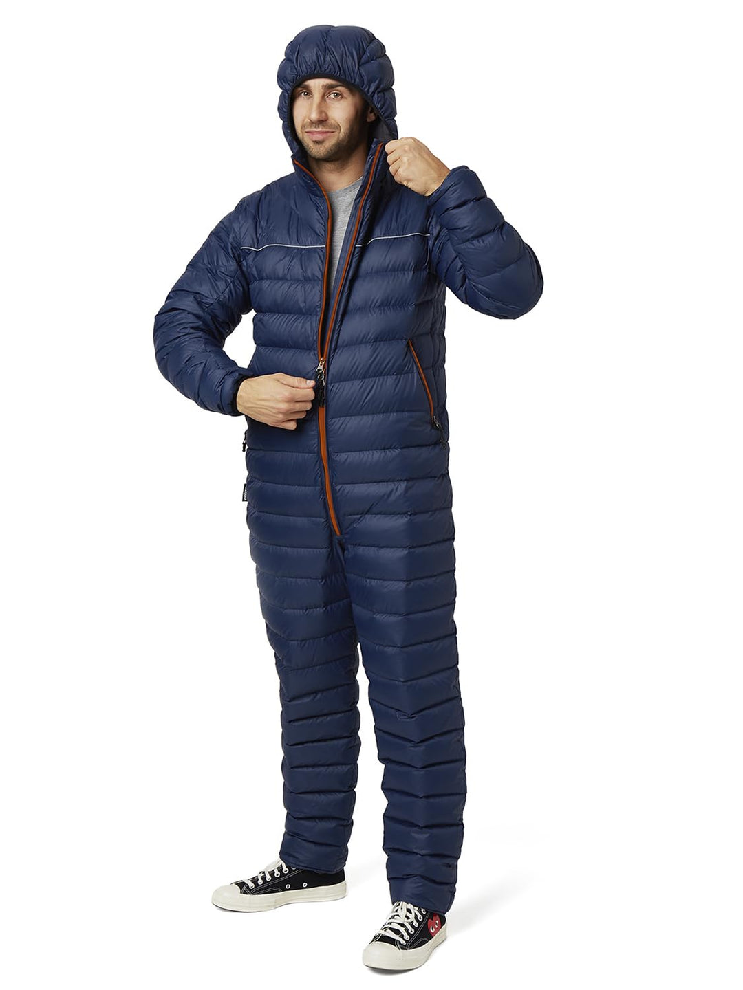 Walksey Down Suit, Der Daunen Outdoor Jumpsuit für Damen &amp; Herren, Leicht Warm &amp; Funktionell 3XS Nav