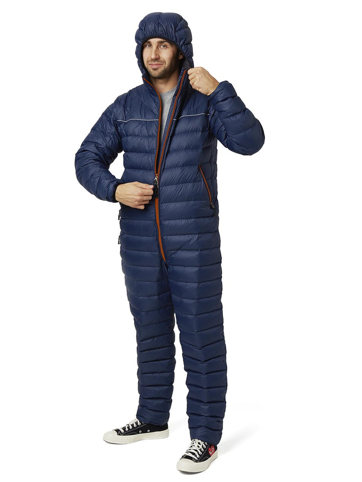 Walksey Down Suit, Der Daunen Outdoor Jumpsuit für Damen & Herren, Leicht Warm & Funktionell 3XS Nav