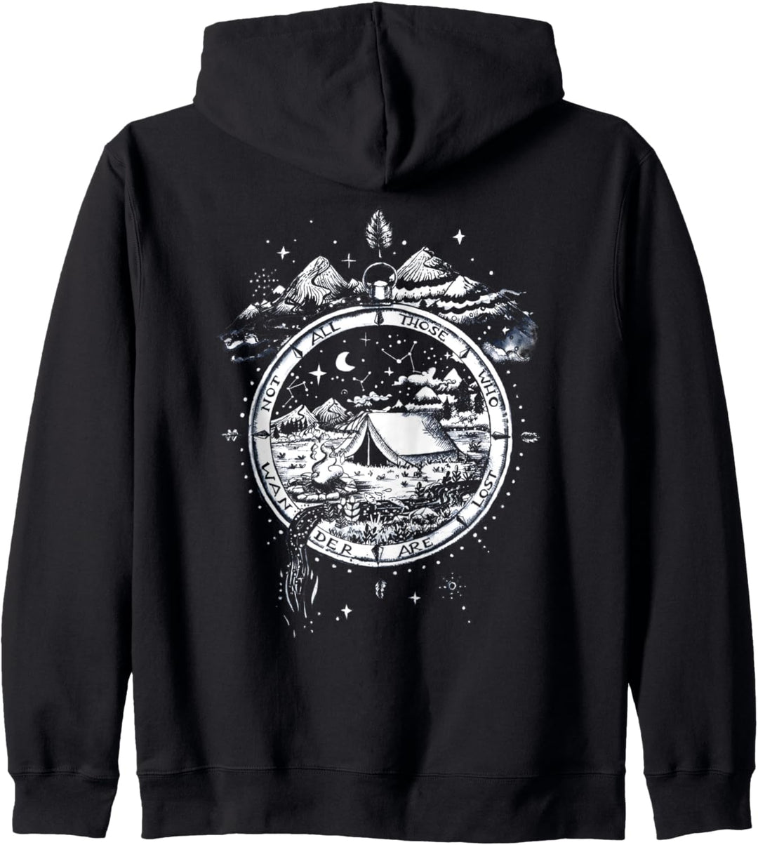 Not all those who wander are lost Kompass Outdoor Camping Kapuzenjacke