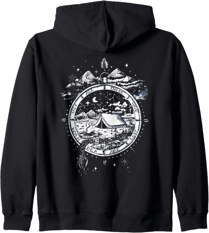 Not all those who wander are lost Kompass Outdoor Camping Kapuzenjacke