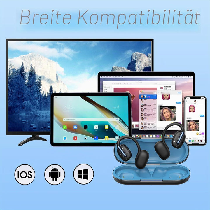 Open Ear Kopfhörer Bluetooth kabellos drahtlos Ohrclip-Bluetooth-Headset Luftleitung Bone Conduction