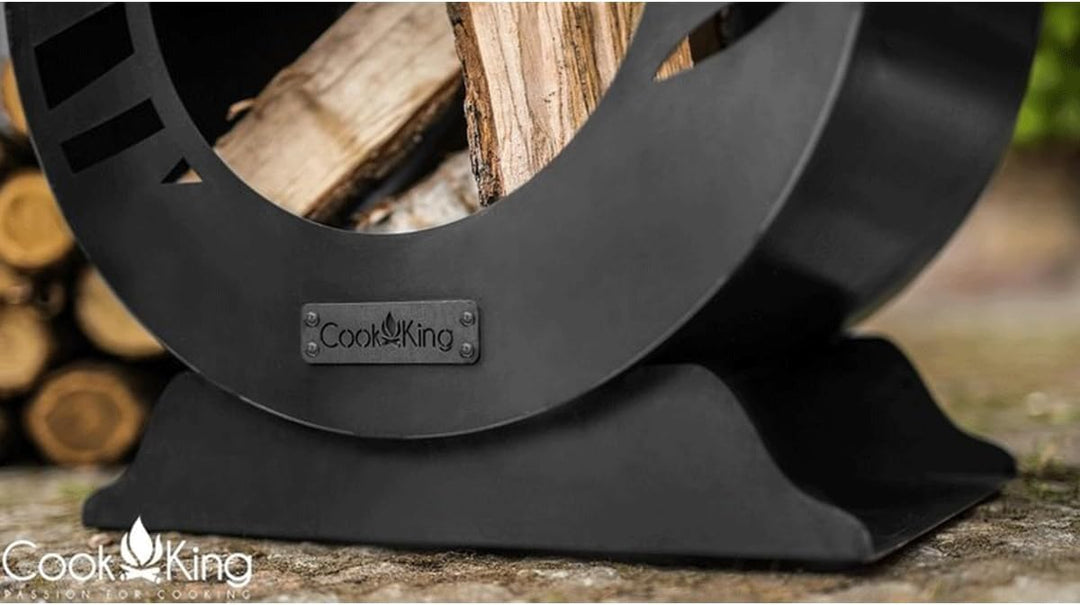 CookKing Gartenkamin Lima Schwarz - Feuertonne & Feuerstelle für entspannte Abende - Feuersäule Outd