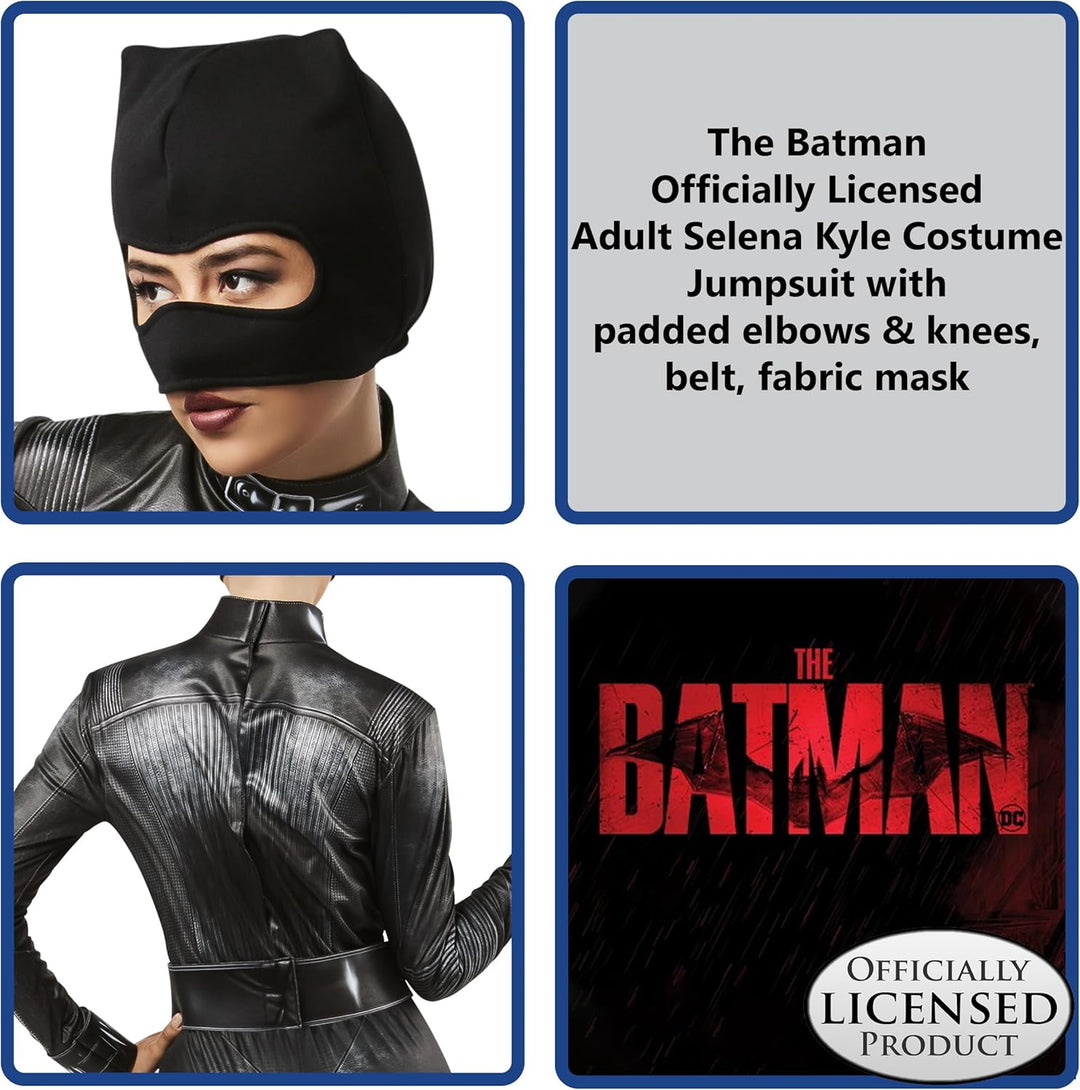 Rubies Offizielles DC The Batman, Selina Kyle Deluxe Damenkostüm, Erwachsenenverkleidung - Grösse M,