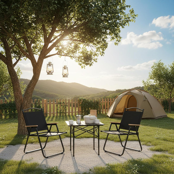 Campingtisch klappbar Klapptisch Camping faltbar Eisen Tischplatte belastbar 50kg mit Tragetasche fü