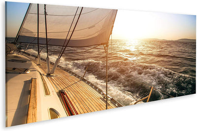 islandburner Bild auf Leinwand Yacht Segeln Bei Sonnenuntergang Bilder Wandbilder Poster Leinwand 12