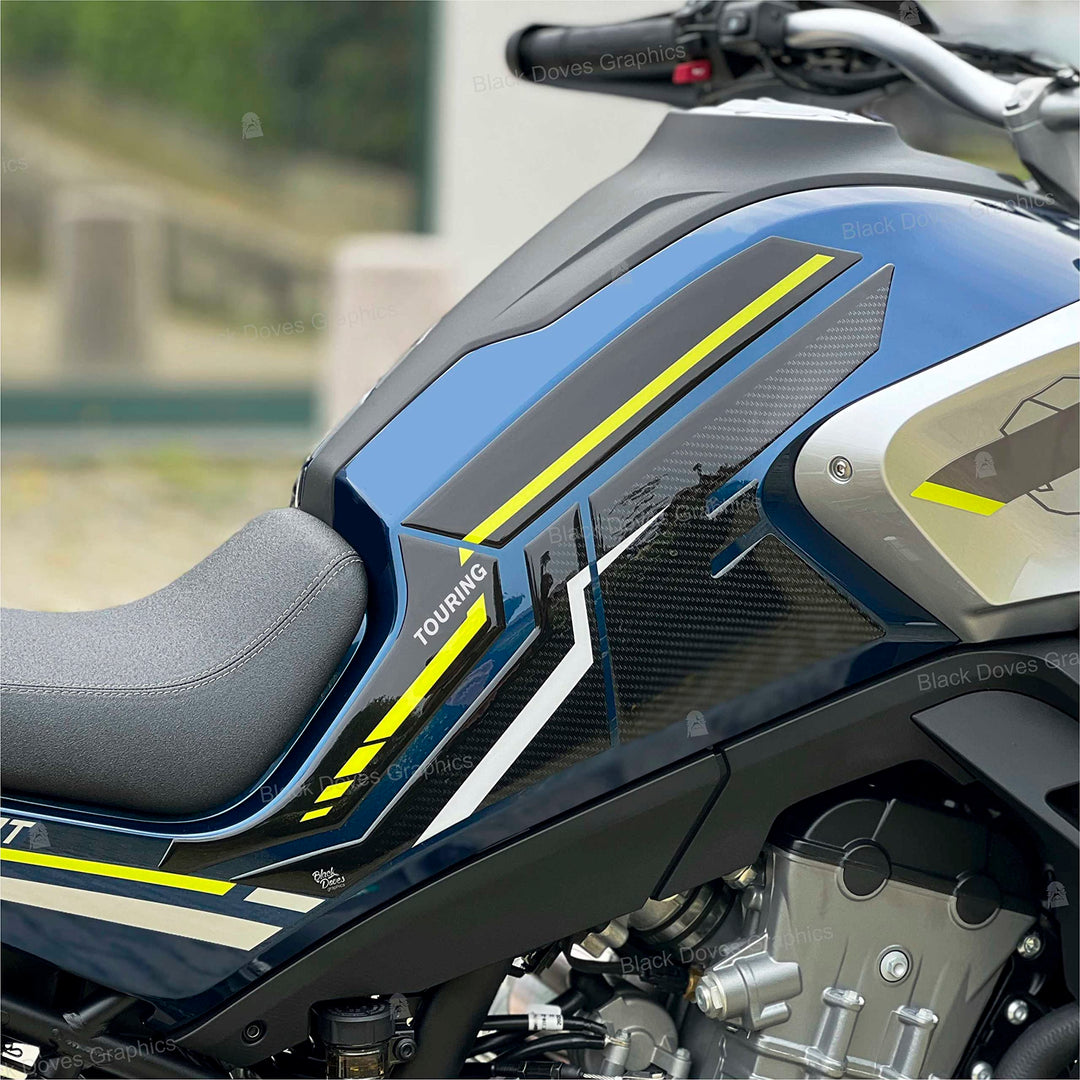 3D-Aufkleber aus Kunstharz, kompatibel mit CF Moto 800 MT Touring 2022 (Seitentank) Fiancate Tank, F