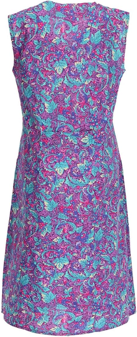 Knopfkittel Baumwolle bunt Kochschürze Hauskleid Kittel Schürze ohne Arm 40 bordeauxviolett, 40 bord