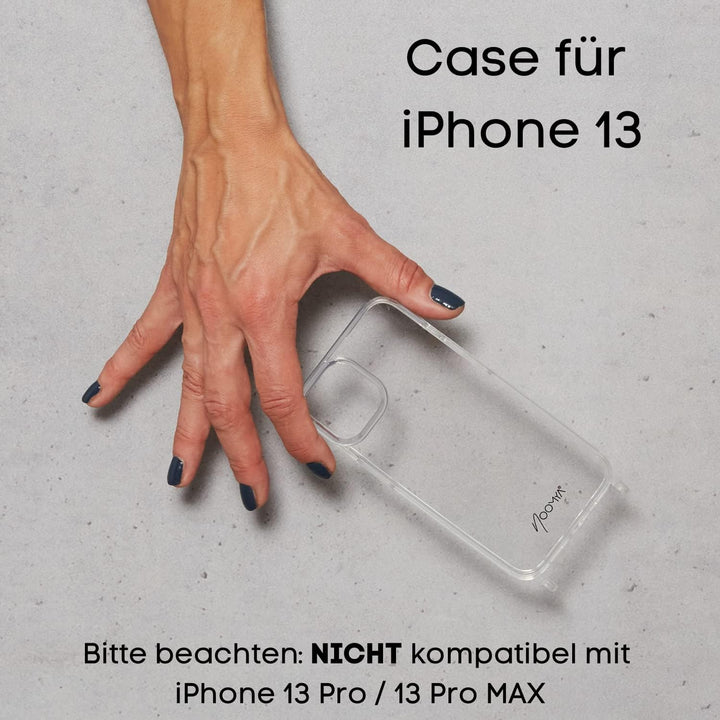 NOOMYA® Premium Fashion Handykette | Set Handyhülle iPhone 13 &amp; Handyband Midnight Star | Handygurt