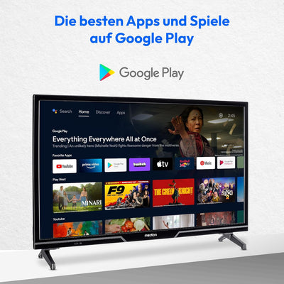 MEDION P12431 (MD 29240) 59,8 cm (24 Zoll) HD Fernseher (Android TV, Smart TV, HDR, Netflix, Prime V