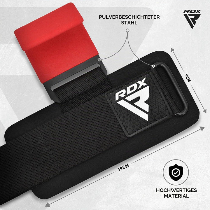 RDX Zughilfen Haken Krafttraining, 8mm Gepolstert Handgelenkschutz, Profi Bodybuilding Gewichtheben
